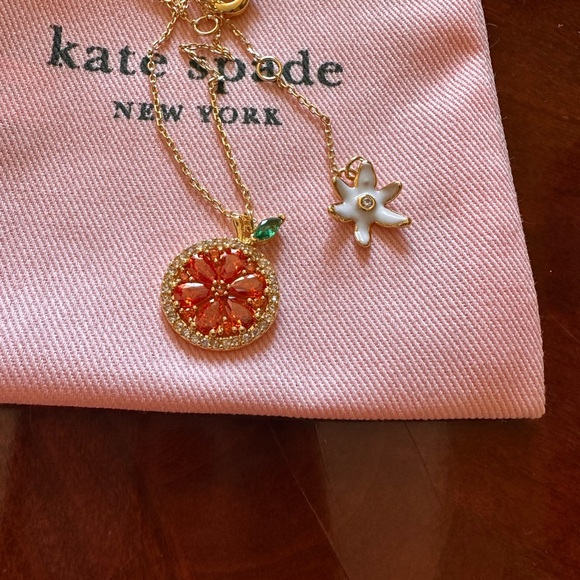Kate Spade New York Sweet Citrus Orange Mini Pendant necklace New - Picture 6 of 9